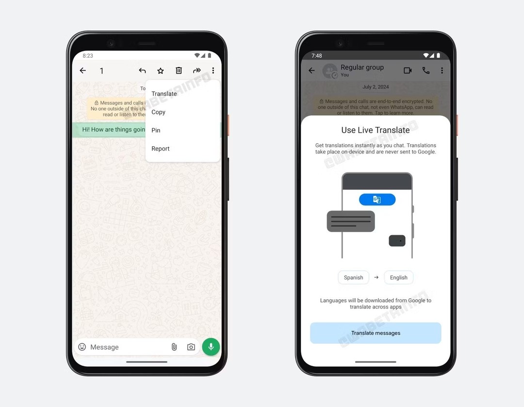 WhatsApp pourrait bientôt ajouter Google Translate directement à vos discussions.

GAME CHANGER !