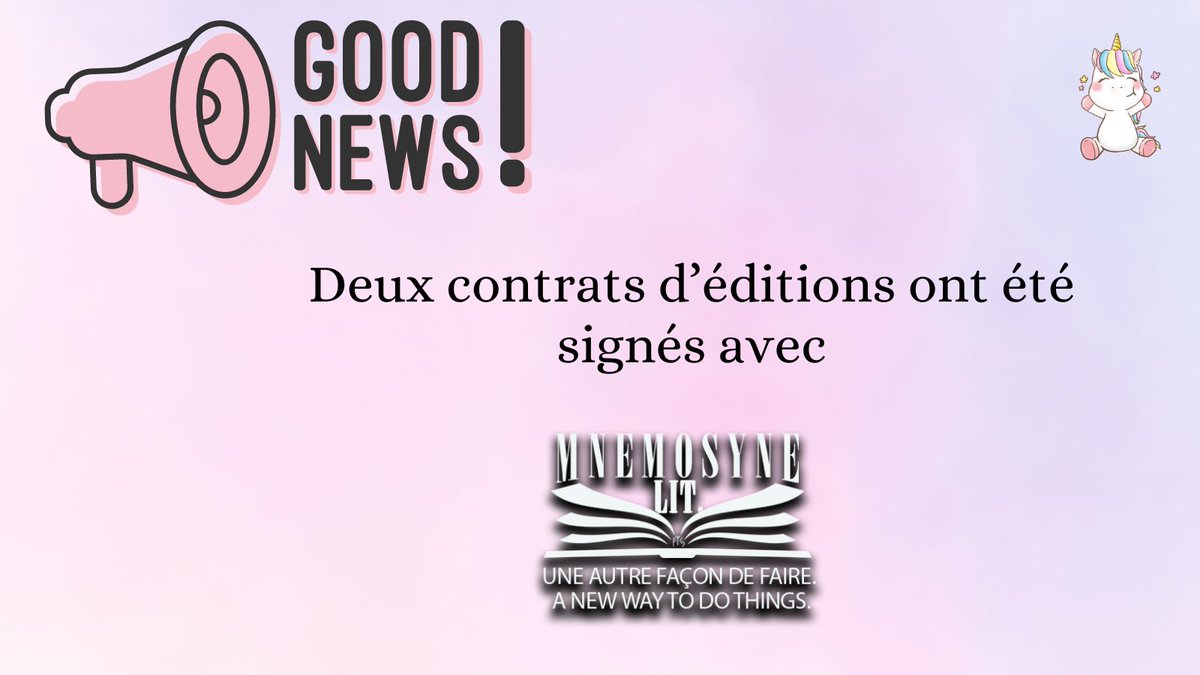EmyBloomhr's tweet photo. 📣 Breaking news! 📣
Bonjour. J'ai le plaisir de vous annoncer, officiellement mon nouveau statut d'auteure hybride !
Très heureuse de rejoindre la team de @MnemosyneLit 🥳🥳🥳🥳🥳
#contratedition #AuteureHybride #emybloom #romanlgbt #authorlife https://t.co/GiHjvoCOig