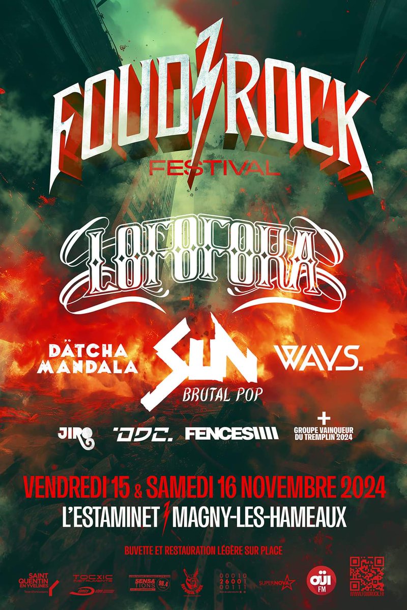 [LIVE] Une de plus au Festival <a href="/FoudRock/">Foud'Rock</a> le 16 novembre avec <a href="/lofofora_/">Lofofora</a> entre autres 🤘
Tickets : shorturl.at/aouCi
<a href="/maximum_tour/">Maximum Tour Music</a> <a href="/Alter_K/">Alter K Global Music Services</a>