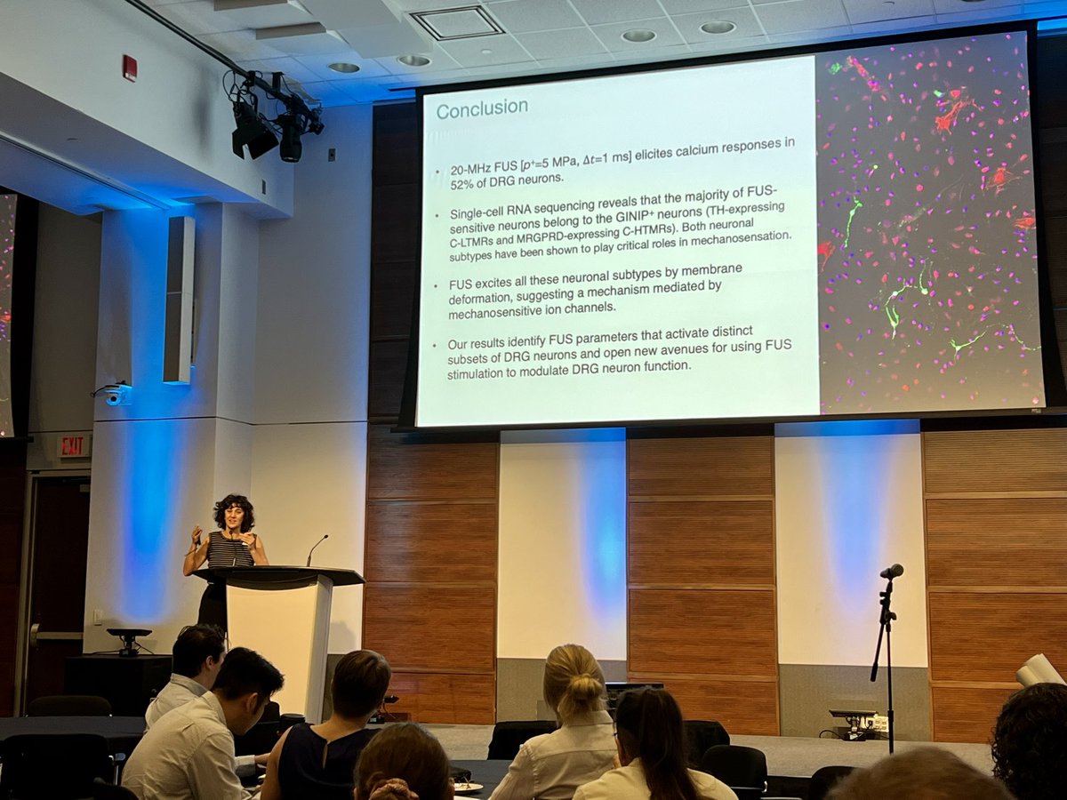 Can SARICA (@cansarica2) on Twitter photo Day two of #FUN24 kicked off with an outstanding presentation by Emilie Franceschini from Aix-Marseille University @univAMU_Europe <a href="/LMA_UMR7031/">Laboratoire de Mécanique et d'Acoustique-LMA</a>. She discussed how some of the dorsal root ganglion neurons are genetically more responsive to focused ultrasound stimulation and the Day two of #FUN24 kicked off with an outstanding presentation by Emilie Franceschini from Aix-Marseille University @univAMU_Europe <a href="/LMA_UMR7031/">Laboratoire de Mécanique et d'Acoustique-LMA</a>. She discussed how some of the dorsal root ganglion neurons are genetically more responsive to focused ultrasound stimulation and the