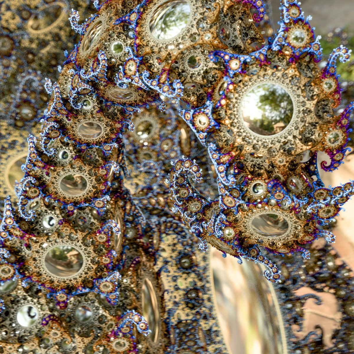 Kleinian fractals.
#raytracing #MetalRT #fractal