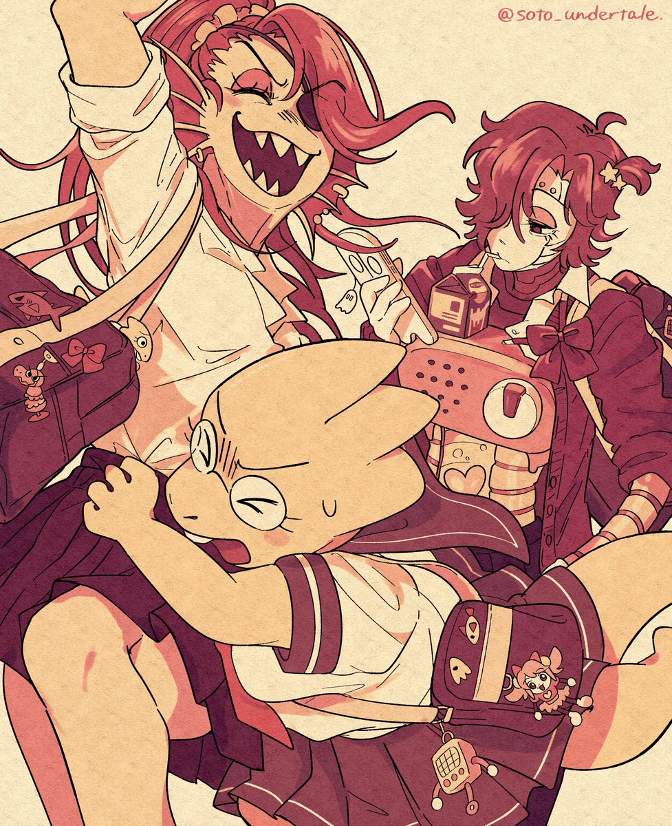 soto_undertale's tweet photo. ⚠️学パロ
この3人組の絶妙なバランス感大好き https://t.co/DG9aKxOWub