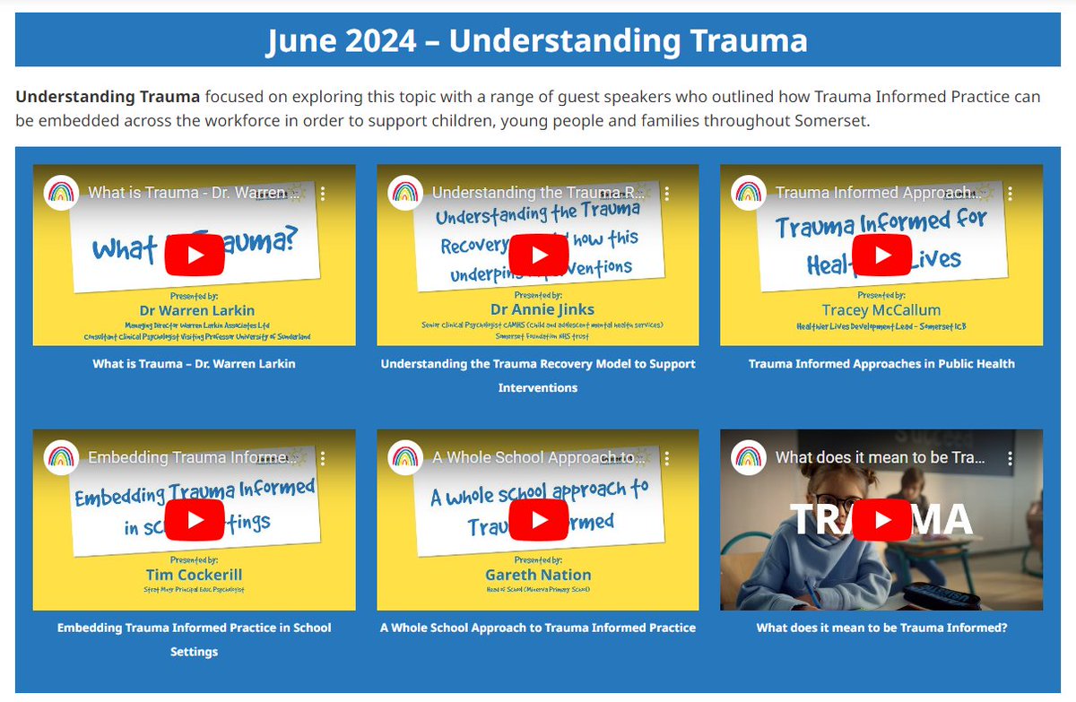SomersetSCP's tweet photo. Would you like to revisit, share and watch the SSCP June Forum Week? We are delighted to inform you that these sessions are now available at https://t.co/rH6laWqGsG and via the SSCP YouTube Channel @SomersetSCP

#somersetscp #understandtrauma #traumainformed #workingtogether https://t.co/1eZZfJx3f3
