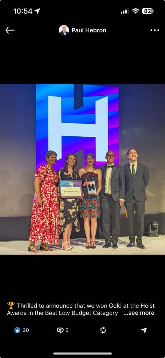 🏆 Last night we won Gold at the #Heist2024 Awards in Leeds. We won in the Best Low Budget (under £15K) category with our Enterprise Scolarship campaign. Thrilled to win this in my final weeks at Aston and to celebrate the great work of my team.