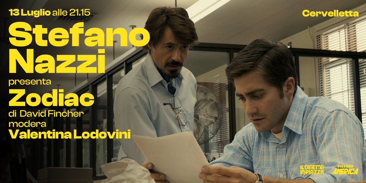 Zodiac | Cervelletta | Sabato 13 luglio

Il giornalista e autore del podcast de #IlPost “Indagini” Stefano Nazzi sarà in dialogo con l’attrice Valentina Lodovini per presentare al pubblico “Zodiac”.

Vi aspettiamo per l’ultimo evento di questa edizione de #IlCinemainPiazza! ❤️