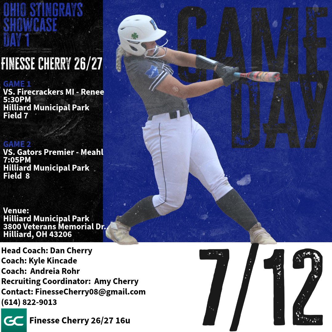 Looking forward to getting back on the field at Stingrays!  Come check us out this evening in Hilliard!!
<a href="/MorganDayBoyd/">MorganDayBoyd</a>