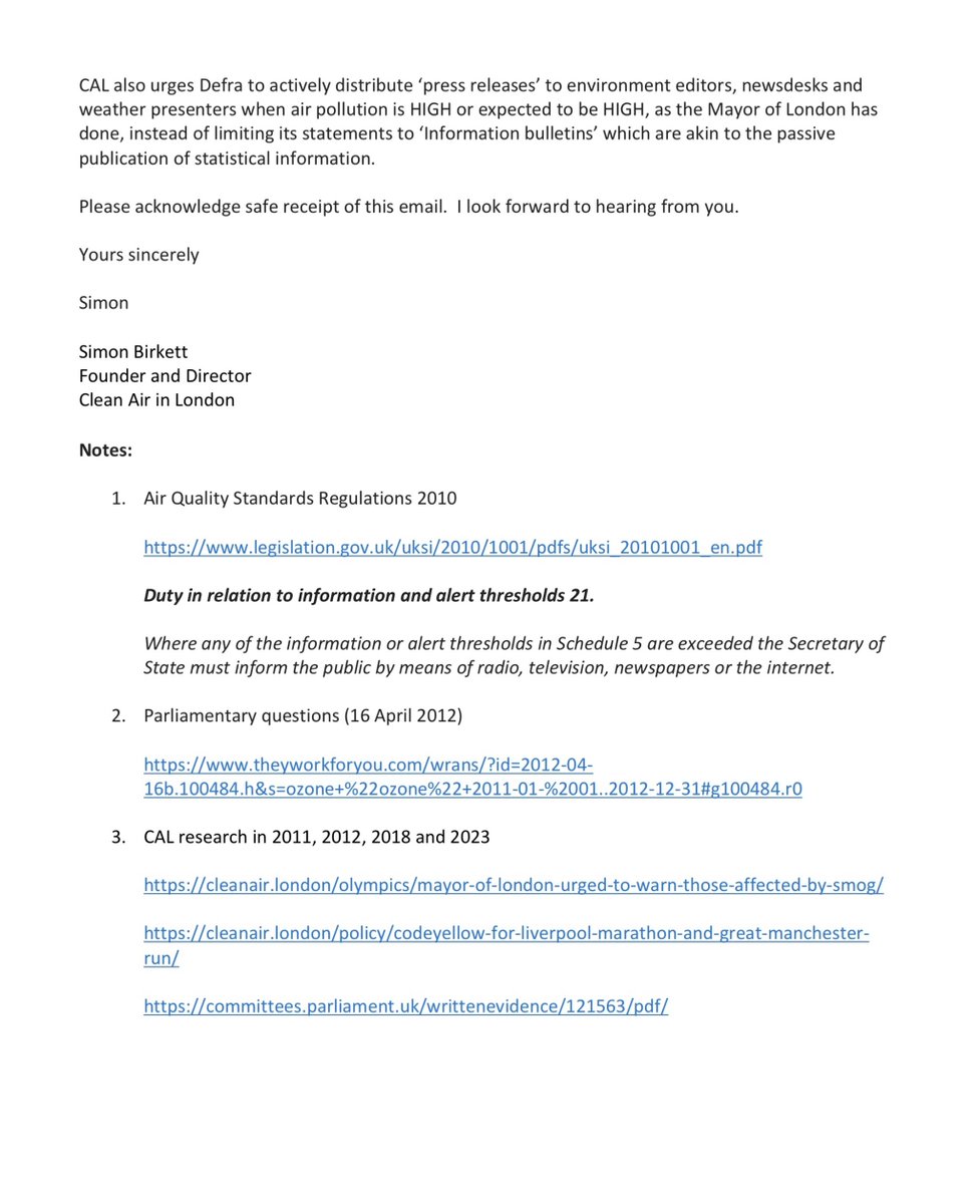 🚨Breaking news🚨 <a href="/DefraGovUK/">Defra UK</a> has confirmed that the previous Government failed to issue a #PollutionAlert days before the #GeneralElection and will ensure future compliance << Change is in the air! HT <a href="/SteveReedMP/">Steve Reed</a> <a href="/SueHayman1/">Sue Hayman</a> <a href="/DanielZeichner/">Daniel Zeichner</a> #EmmaHardyMP cleanair.london/health/polluti…