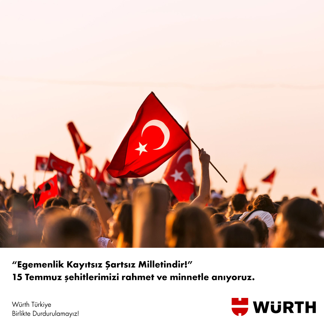 wurthtr's tweet photo. “Egemenlik Kayıtsız Şartsız Milletindir!”
15 Temmuz şehitlerimizi rahmet ve minnetle anıyoruz.🇹🇷

#15Temmuz #DemokrasiZaferi #wurth #wuerth https://t.co/7sa7FycdLj