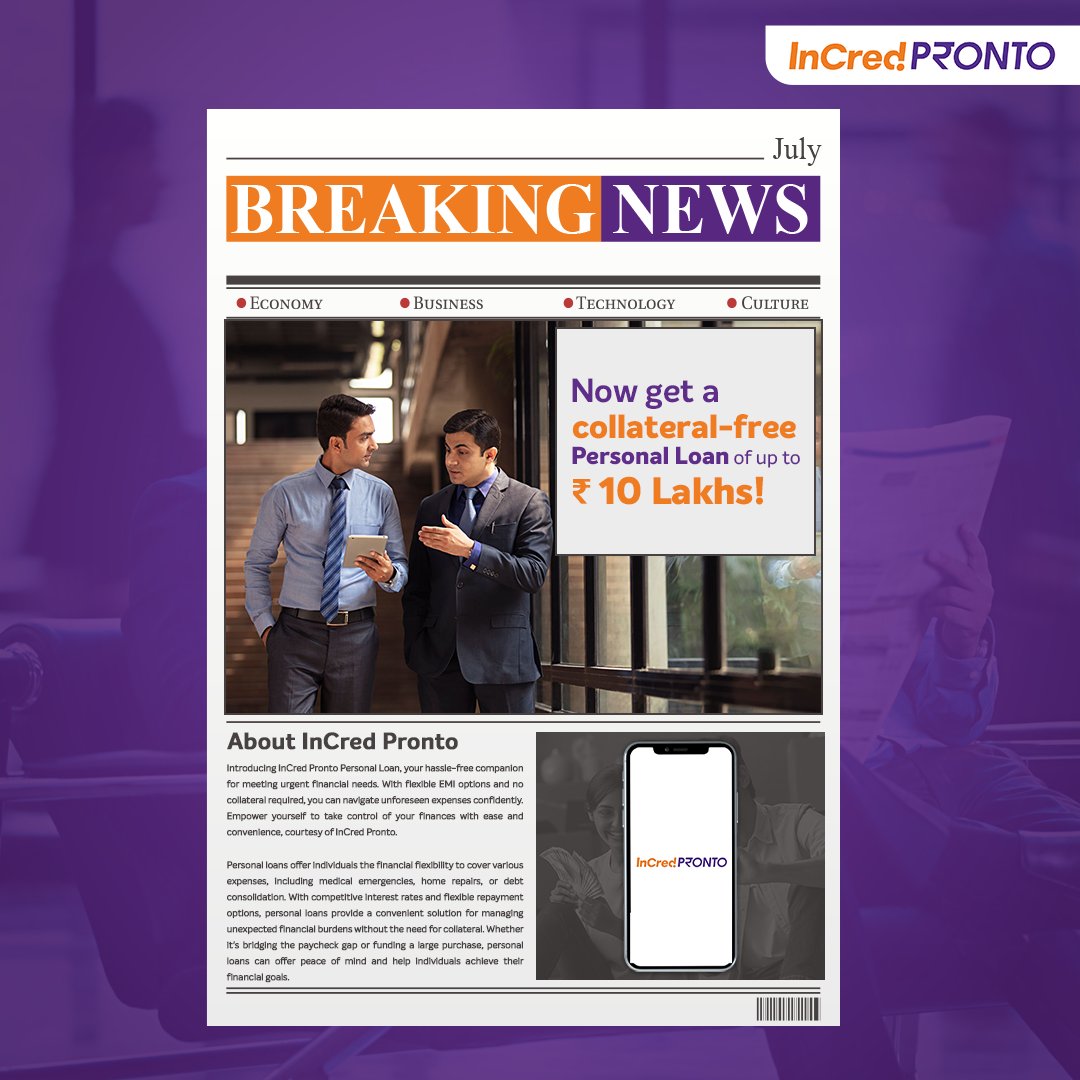 IncredPronto's tweet photo. Yes, you heard right! Tie up with InCred Pronto to get the best benefits for your employees.

To know more click the link in bio.

#InCred #InCredPronto #PersonalLoans #Loans #Finanicialwellness #FinancialFreedom #BorrowWisely #LoanDeals #PersonalLoanFinance #SmartFinance https://t.co/DWhuWut9CP