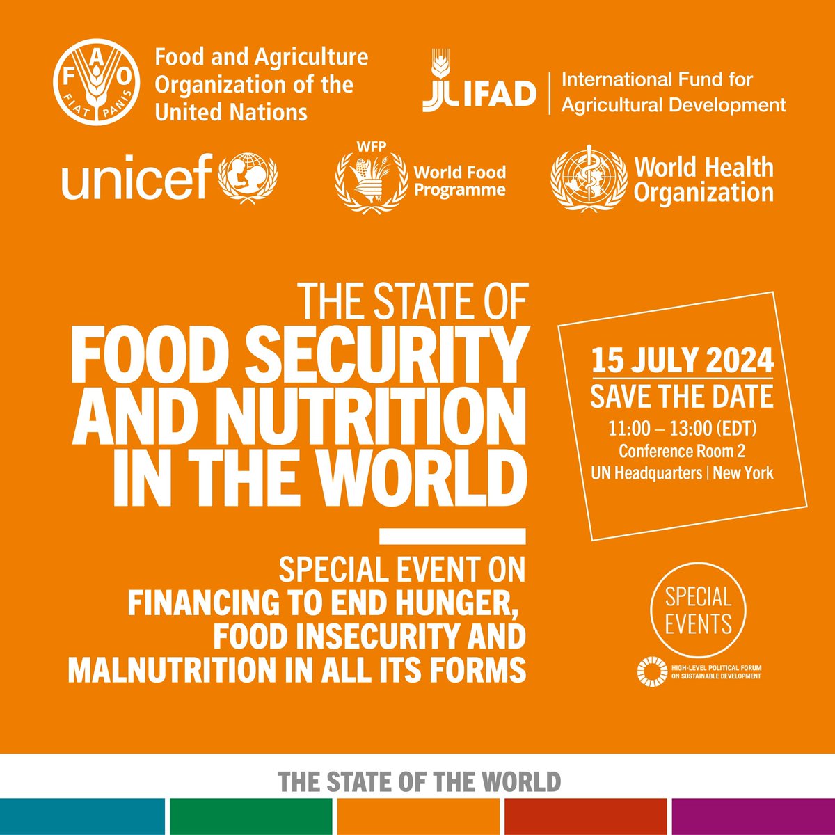 FAO Statistics (@faostatistics) on Twitter photo #SaveTheDate! 📢 Join <a href="/FAO/">Food and Agriculture Organization</a> <a href="/IFAD/">International Fund for Agricultural Development</a> <a href="/UNICEF/">UNICEF</a>
<a href="/WFP/">World Food Programme</a> & <a href="/WHO/">World Health Organization (WHO)</a> for the #SOFI2024 Special Event on Financing to End Hunger, Food Insecurity & Malnutrition in All its Forms during #HLPF this year.
📌Register: bit.ly/4cwyFhO
bit.ly/3zwVrYg
In lead-up to 24 July launch #SaveTheDate! 📢 Join <a href="/FAO/">Food and Agriculture Organization</a> <a href="/IFAD/">International Fund for Agricultural Development</a> <a href="/UNICEF/">UNICEF</a>
<a href="/WFP/">World Food Programme</a> & <a href="/WHO/">World Health Organization (WHO)</a> for the #SOFI2024 Special Event on Financing to End Hunger, Food Insecurity & Malnutrition in All its Forms during #HLPF this year.
📌Register: bit.ly/4cwyFhO
bit.ly/3zwVrYg
In lead-up to 24 July launch