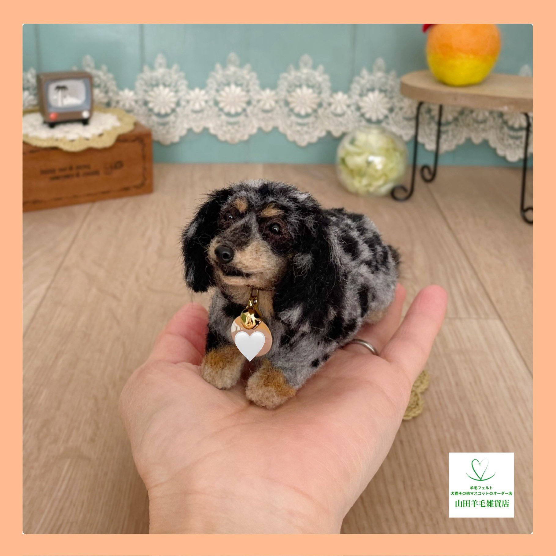 羊毛フェルト 犬のぬいぐるみ　ダックス 羊毛フェルトキット ミニチュアダックスフンド 羊毛フェルト犬