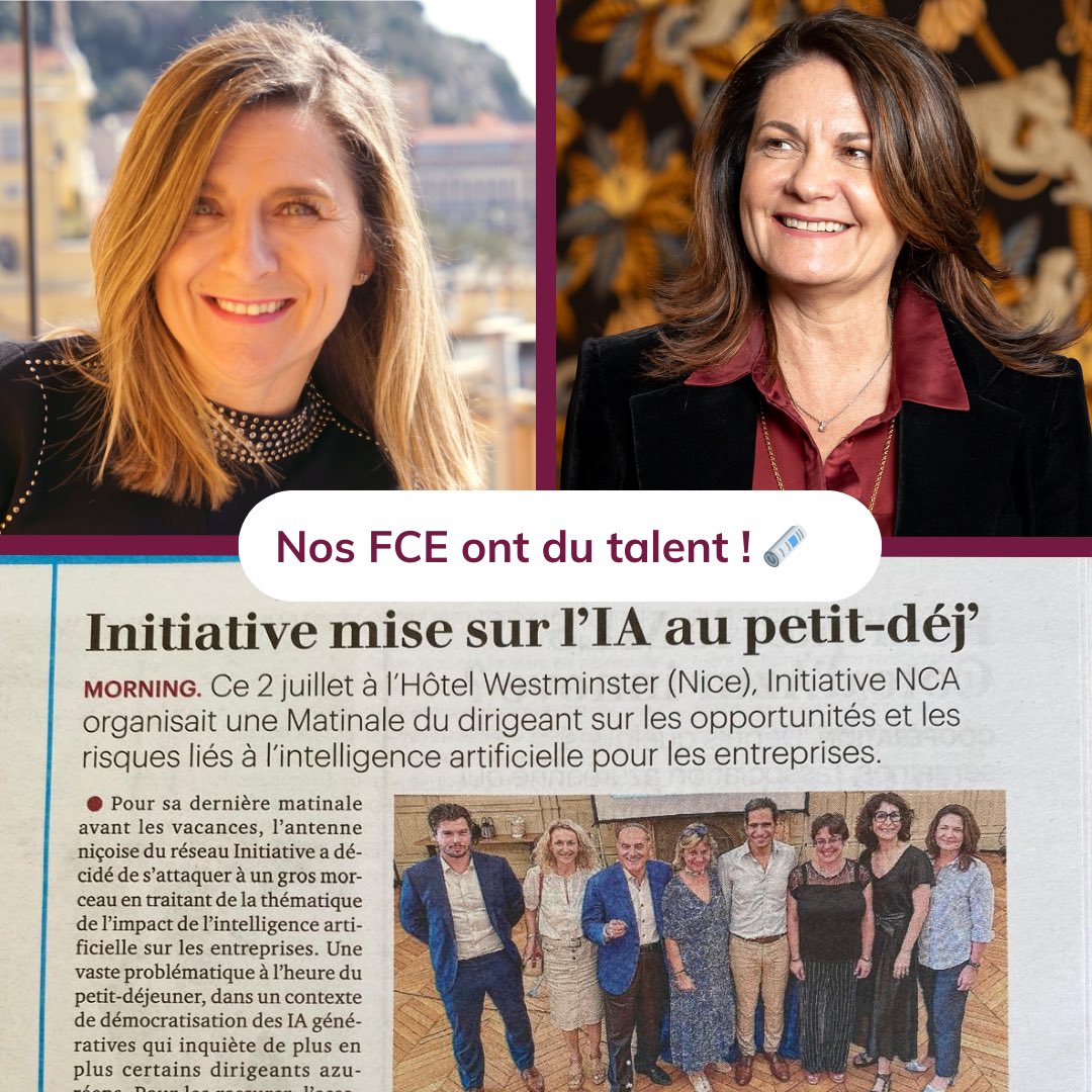 📰 𝐃𝐞𝐮𝐱 𝐝𝐞 𝐧𝐨𝐬 𝐦𝐞𝐦𝐛𝐫𝐞𝐬 𝐅𝐂𝐄 𝐍𝐢𝐜𝐞 𝐟𝐨𝐧𝐭 𝐥'𝐚𝐜𝐭𝐮𝐚𝐥𝐢𝐭𝐞́ 𝐞𝐧 𝐜𝐞 𝐦𝐨𝐦𝐞𝐧𝐭 !

📚 Une matinée riche en échanges et en apprentissages, démontrant l'importance de l'IA dans le développement des entreprises de notre territoire.