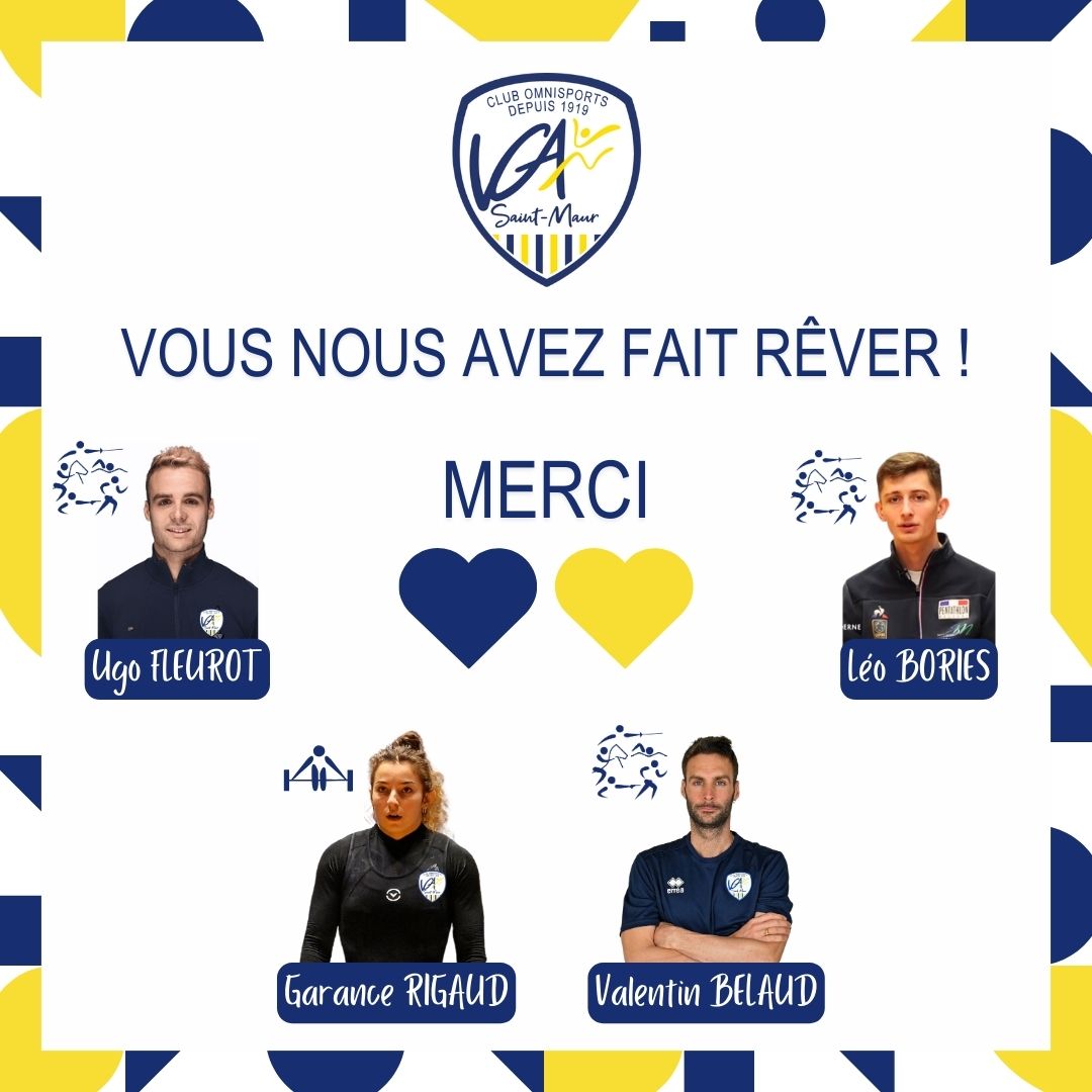 vgasaintmaur's tweet photo. 🔵🟡 [NOS CHAMPIONS] 

Vous nous avez fait rêver et nous avons vibré avec vous jusqu’au bout.
𝐌𝐄𝐑𝐂𝐈 ! 𝐓𝐎𝐔𝐒 𝐄𝐍𝐒𝐄𝐌𝐁𝐋𝐄 𝐕𝐄𝐑𝐒 𝐋𝐄𝐒 𝐏𝐑𝐎𝐂𝐇𝐀𝐈𝐍𝐒 𝐎𝐁𝐉𝐄𝐂𝐓𝐈𝐅𝐒 !
Vous êtes nos champions,  l’avenir vous appartient !
#omniports #teamvga2024 #vgasaintmaur https://t.co/xmOn46rMUH