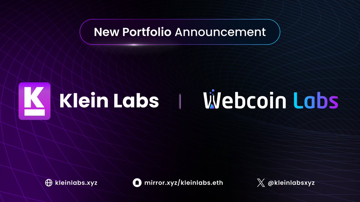kleinlabsxyz's tweet photo. ๐ #KleinLabs x #WebcoinLabs
๐ฅณ We're excited to announce our #partnership with @WebcoinLabs .
๐ Webcoin Labs focuses on long-term funding and assistance for innovative blockchain startups.
๐ก This collaboration will unlock promising investment opportunities and business development for both parties, strengthening synergy and accelerating joint innovation.