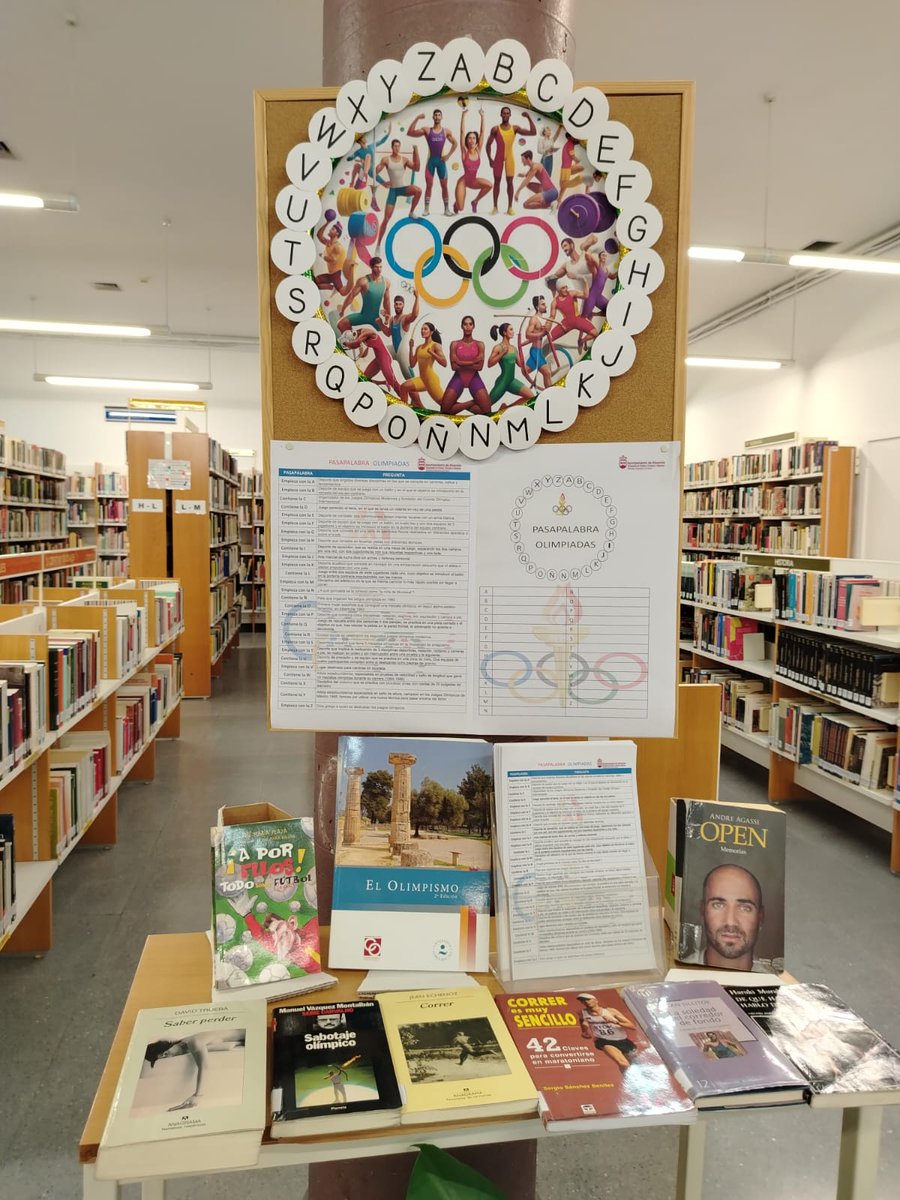 alcorconcultura's tweet photo. Pásate por la sala infantil y juvenil de la Biblioteca municipal José Hierro y juega al PASAPALABRA de las Olimpíadas
Además podrás llevarte en préstamo alguno de los libros
seleccionados sobre el tema
#Laaventuradeleer
#Alcorcón https://t.co/aRWslz9Fmj