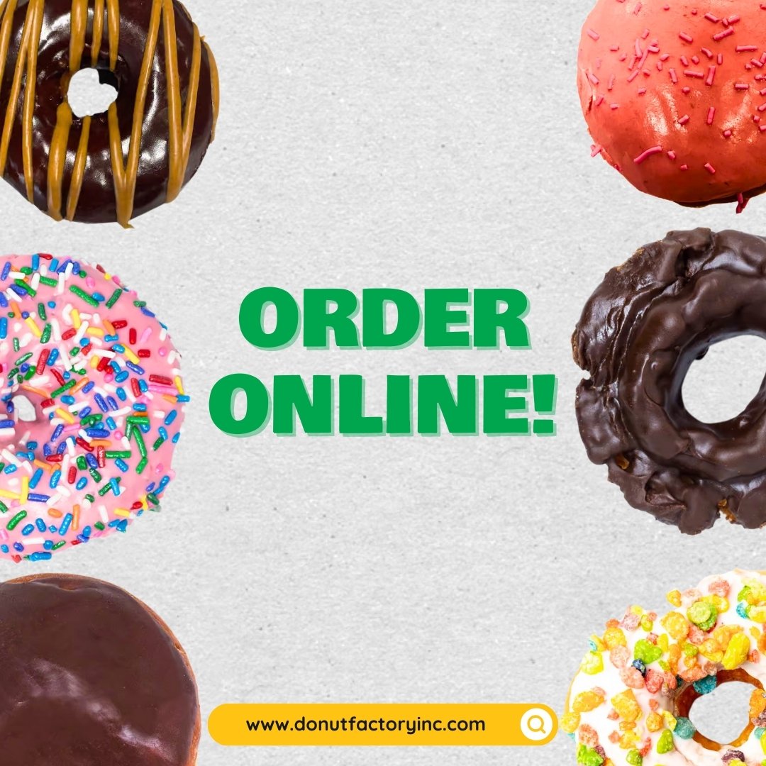 DonutFactoryInc's tweet photo. Why wait in line when you can order online for easy pickup? 👌 Just a few clicks and our delicious donuts are yours! 

Order now - link in bio!

#OrderNow #DonutPickup #DonutFactory #SeattleDonuts #LynnwoodDonuts #DonutLove https://t.co/D8gH7WTJJ9 https://t.co/6z5Naviwq4