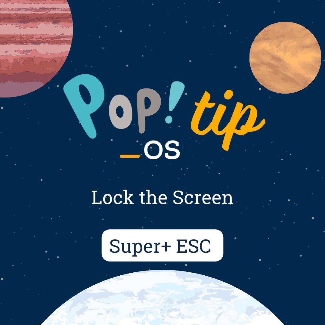 Pop!_OS Tip of the week! Lock the screen using SUPER+ESC #TryPopOS #Linux #PopLinux