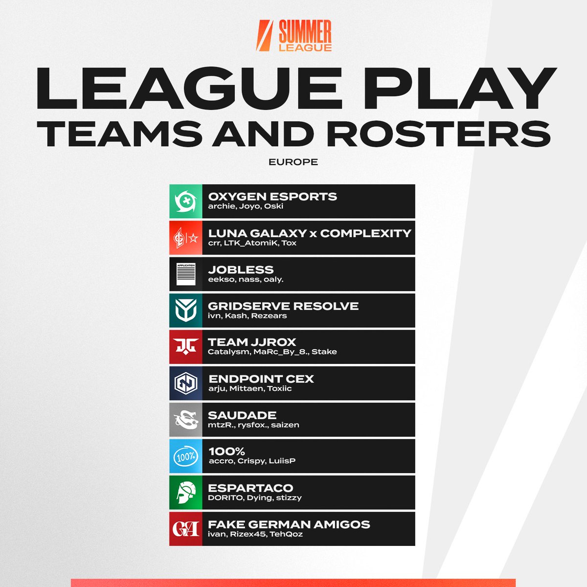Europe’s #ShiftSummerLeague teams and rosters are set!

☀️