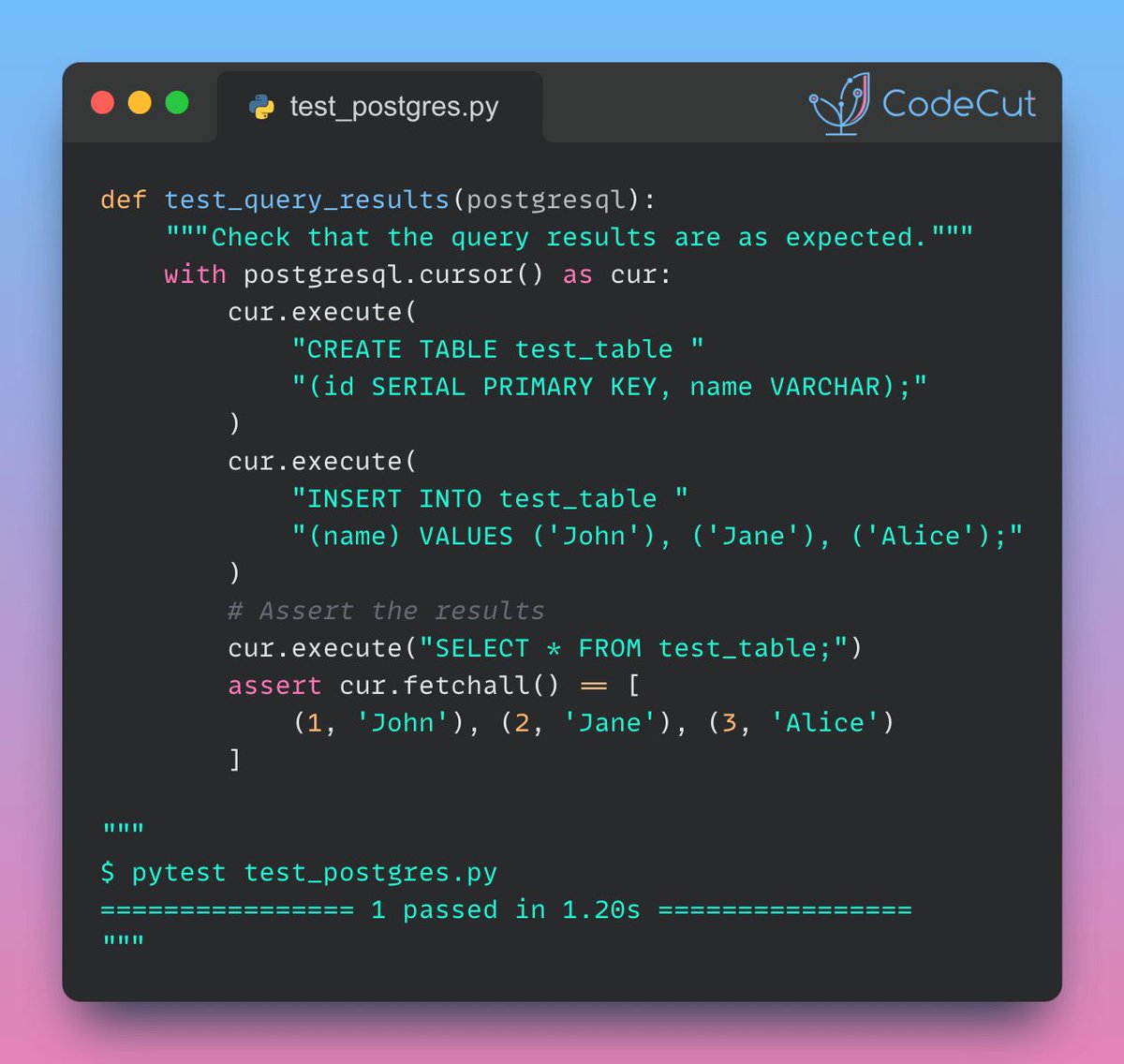 KhuyenTran16's tweet image. Use pytest-postgresql to integrate database testing into your pytest suite.
It provides fixtures for setup and cleanup, ensuring repeatable tests and isolation from production databases
🚀 Link to pytest: bit.ly/3XUn9sr
#Databasesystem #DataManagement #SQL