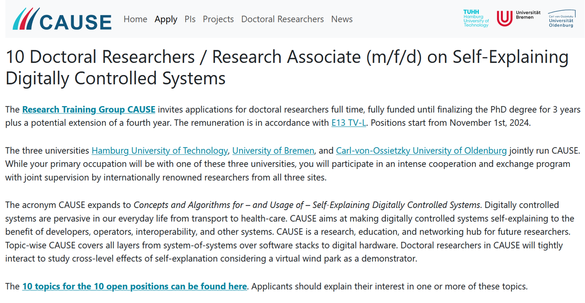 Rolf_Drechsler's tweet photo. Accepting new #PhD students - PhD positions on Self-Explaining Digitally Controlled Systems: apply now! https://t.co/UNDWAiBy0P #CAUSE @dfg_public @agra_uni_bremen @DSC_unibremen @DFKI #verification #VirtualPrototype @TUHamburg https://t.co/ALZ2zcBb3U