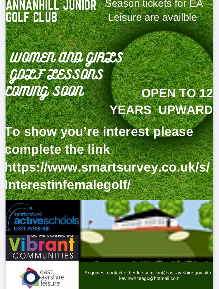 We are launching secondary girls upwards and women’s golf lessons this summer, equipment provided, beginners welcome, please complete this link: smartsurvey.co.uk/s/Interestinfe…