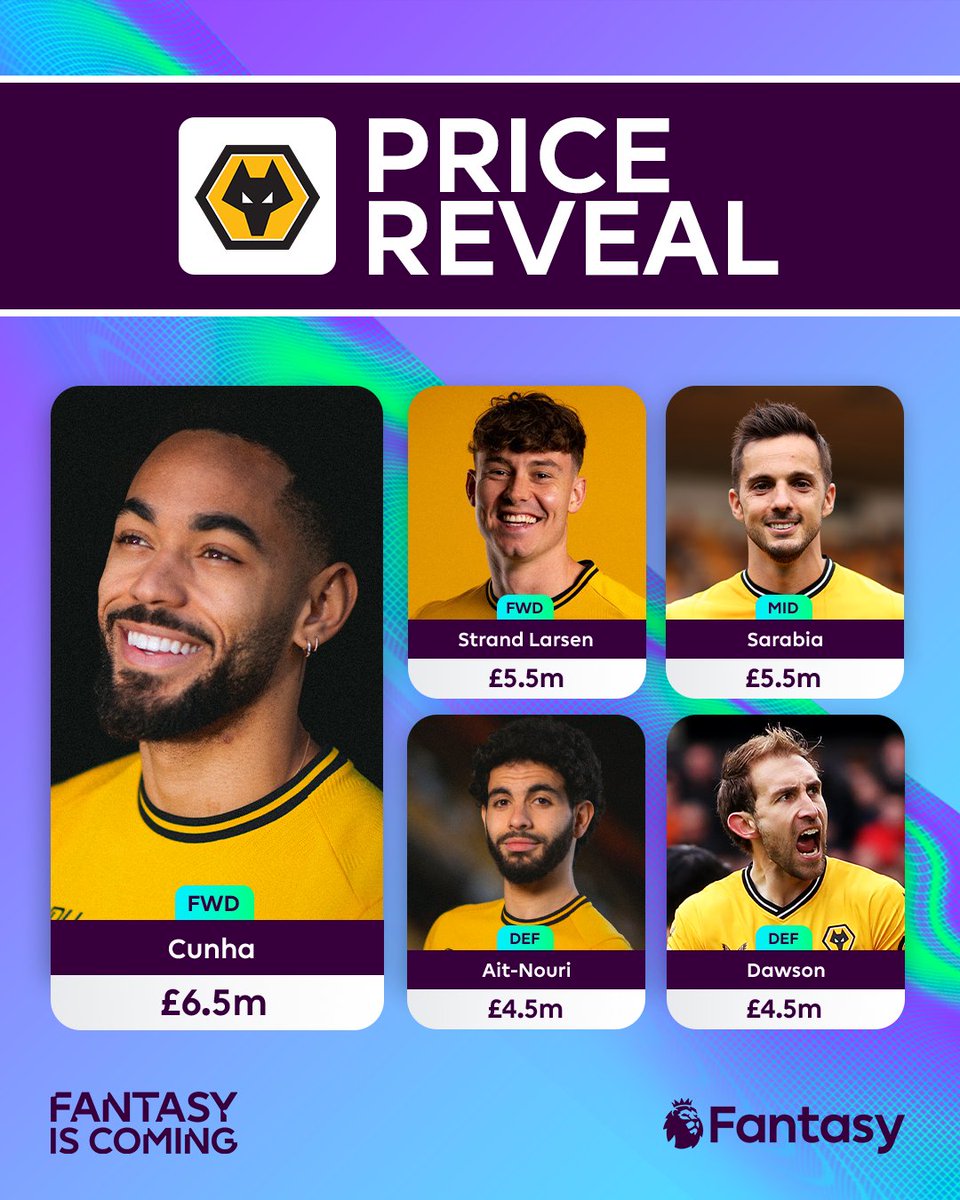 Wolves's tweet photo. A starting point for your '24/25 @OfficialFPL team 😍 https://t.co/swHGMy6XlD
