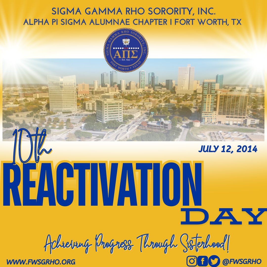 We are celebrating 10 years of reactivation in the #GREATER city of Fort Worth! #fwsgrho