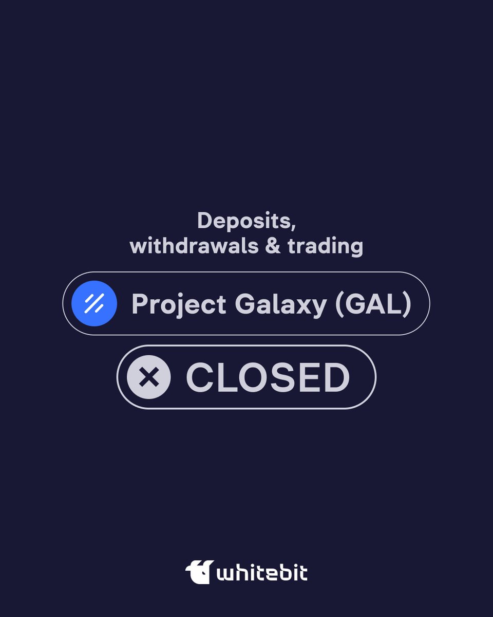 WhiteBit's tweet photo. 🔄 Project Galaxy ($GAL) swap in progress. ($GAL) trading, deposits, and withdrawals are closed. After a swap, it will be changed to Gravity (G). Balances adjust automatically.

The redistribution rate 1 ($GAL): to 60 ($G) https://t.co/4ISS5ZSPFJ
https://t.co/52OtljaPxw https://t.co/X3620w8Uad