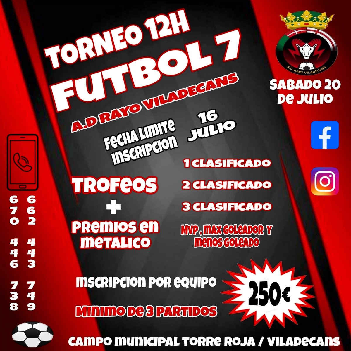 Últimas plazas.....
#futbol #FutbolLibre #torneo #summer #12horas #viladecans #gava #elprat #santboi #castelldefels #cornella #Barcelona