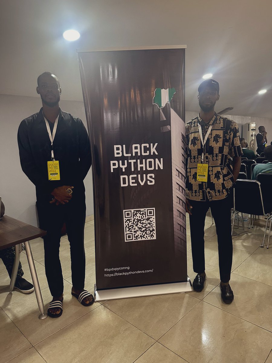 Synergycorpp's tweet image. 🚀 Just had an amazing experience meeting the incredible team at @BlackPythonDevs at #PyConNigeria2024! 🎉 Their dedication to empowering and uniting Black Python developers is truly inspiring. Proud to support such a vibrant and innovative community. 🌟 #BlackPythonDevs…
