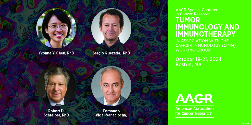 Submit an abstract by August 5 for the AACR Special Conference on Tumor Immunology and Immunotherapy (October 18-21, Boston), chaired by Yvonne Y. Chen, Sergio Quezada, Robert D. Schreiber, and Fernando Vidal-Vanaclocha. Learn more:
bit.ly/3xQDaF9
#AACRtii24 <a href="/squezadd/">Sergio Quezada</a>