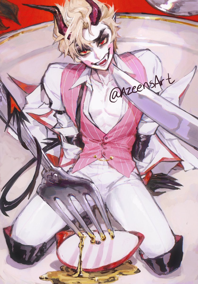 azeensart's tweet photo. Present 🍎👀🍽️🔥😤
 #LuciferHazbinHotel #radioapple https://t.co/WI4NjKjZfk