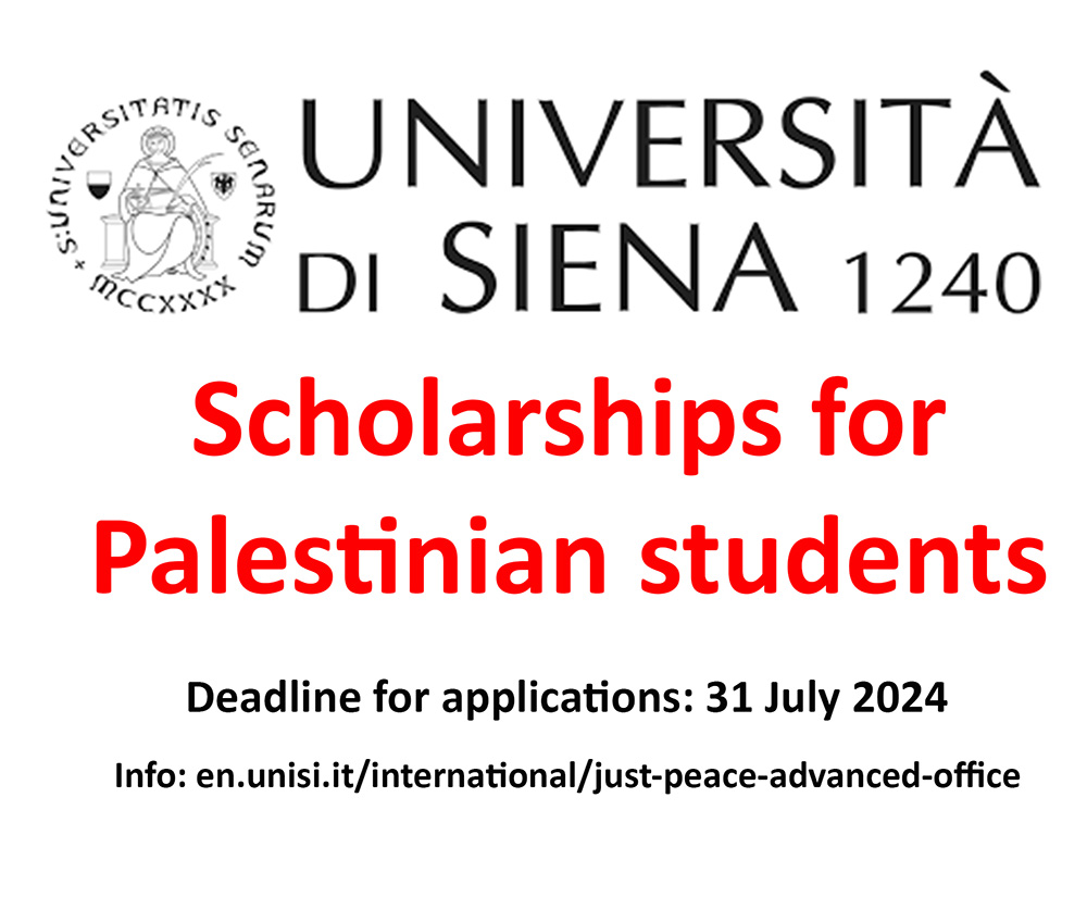 Some scholarships for Palestinian students are available at the University of Siena (Italy), for enrollment in one its the degree courses. Deadline: July 31. Info: en.unisi.it/international/…