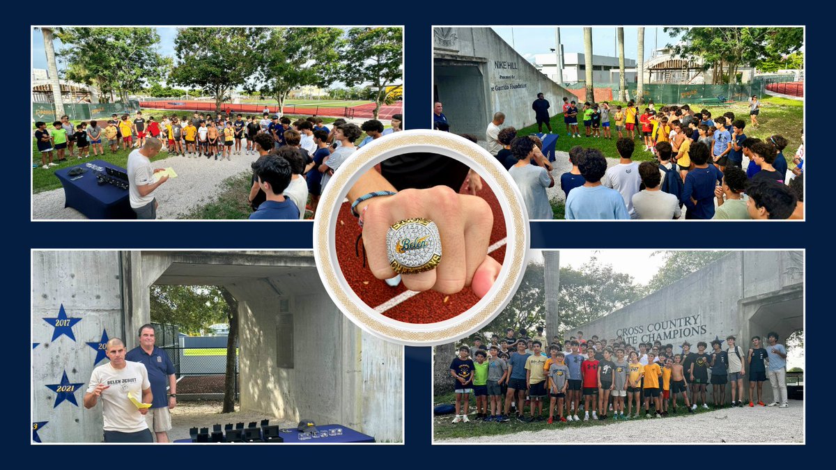 Earlier this week, we celebrated the triumphant season of our 2023 Cross Country champions and presented them with their championship rings. Here's to the legacy and the journey ahead! #BelenXC #BelenONETeam #GoWolverines