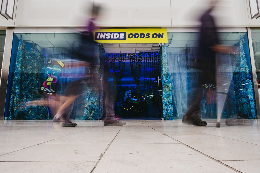 Inside Odds On is an invitation to step inside the most calming, relaxing installation you're ever likely to experience, especially in a shopping centre. Until 20 July, we're at Derbion Shopping Centre in Derby. Book your FREE tickets via <a href="/derbytheatre/">Derby Theatre</a>  derbytheatre.co.uk/event/inside-o…