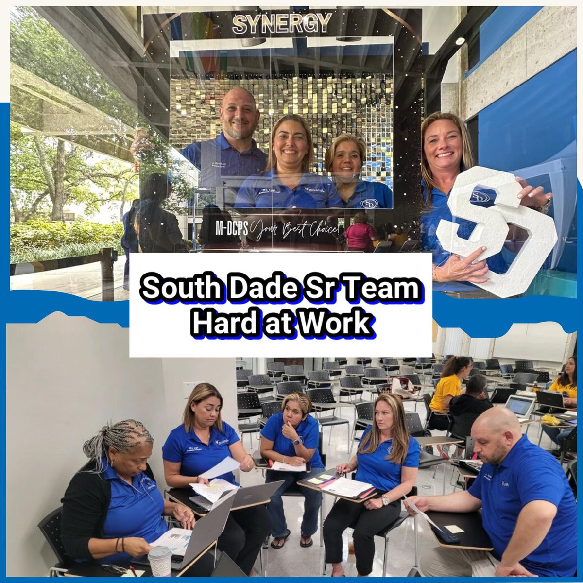 SouthDadeHS's tweet photo. South Dade Team working hard planning a successful year at SYNERGY!  🏴‍☠️
@MDCPSSouth 
@Synergy_MDCPS 
#settingthegoldstandard #BUCNATION https://t.co/AGpnMpHRTv