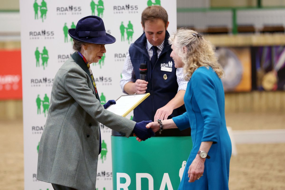 RoyalFamily's tweet photo. At the Championships, the biggest equestrian event of its kind for disabled competitors, The Princess presented awards and met some of this year’s winners.

🎉This year marks the 55th anniversary of the RDA! https://t.co/lfu68auu77