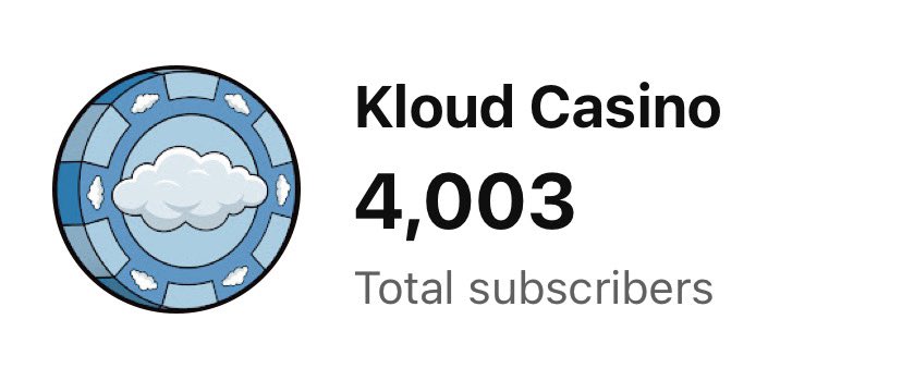 KloudCasino's tweet photo. GUYYS we finally hit 4000 subscribers 🥳 It’s such a great feeling to see our channel growing and we wouldn’t be here without all your support so thank you 🩵 here’s to hitting 5000 soon 😝 https://t.co/i43WPzSjNy