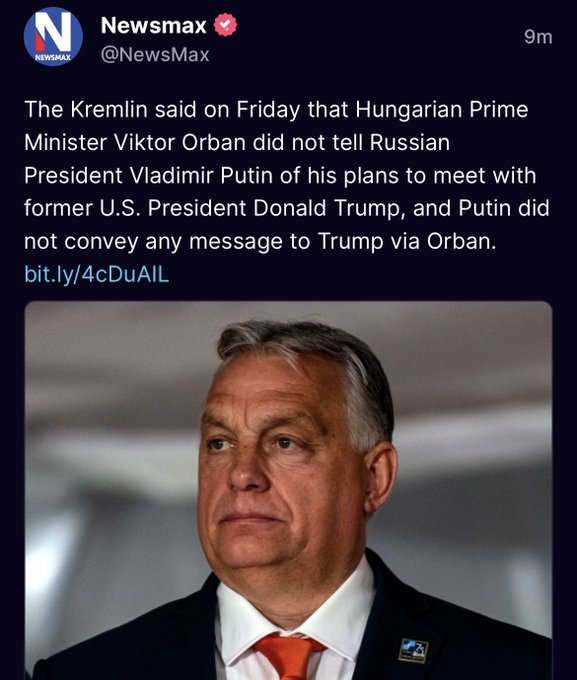 MrDonAuto's tweet photo. WOW!

The #Kremlin, #DaddyPutin and #Dictator #ViktorOrban all telling the same lie to #TrumpTerrorist #NewMax. https://t.co/9IQb1vD95i