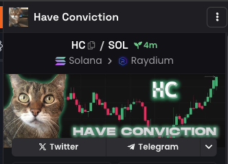 haveconviction's tweet photo. Dev left us but community stayed, we made it to Raydium because we have conviction.

So much Higher!

🙏

$HC https://t.co/jb4RpaJDmZ