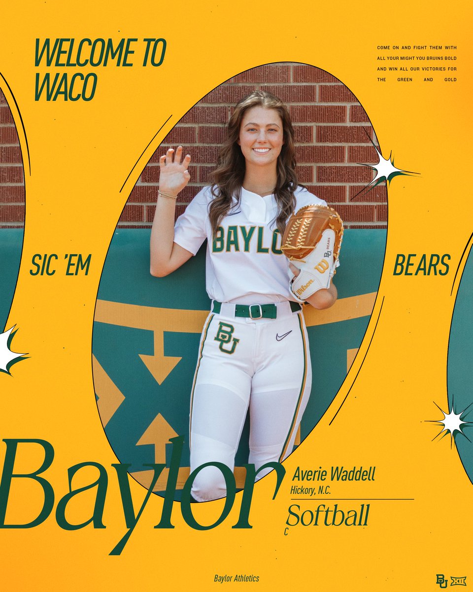 Baylor Softball (@baylorsoftball) on Twitter photo Welcome to Waco, <a href="/AverieWaddell/">Averie Waddell</a> ๐คฉ
So excited for you to join us this season!
๐: baylorbea.rs/4bDfi5z
#SicEm | #andONE Welcome to Waco, <a href="/AverieWaddell/">Averie Waddell</a> ๐คฉ
So excited for you to join us this season!
๐: baylorbea.rs/4bDfi5z
#SicEm | #andONE