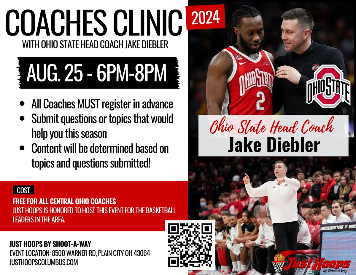 Coach Diebler will be joining us again this year for a Coaches Clinic at our Dublin facility on Sunday, August 25th!  This clinic is designed for High School Coaches and Programs.

Please follow this link to register you and your staff!  

forms.gle/1LXEed4fqKy5i4…