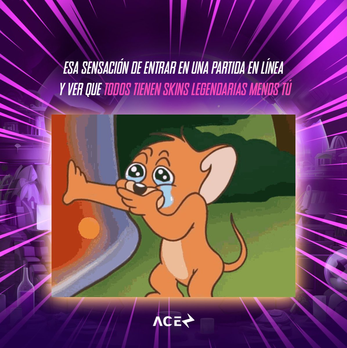 ligaaceesports's tweet photo. Esa sensación de entrar en una partida en línea y ver que todos tienen skins legendarias menos tú.
😅🎮
👉🏻https://t.co/7EqkWku1H1
#SkinsGamer #SentimientoDeNoob #LigaACE https://t.co/vD5zCK9yAL