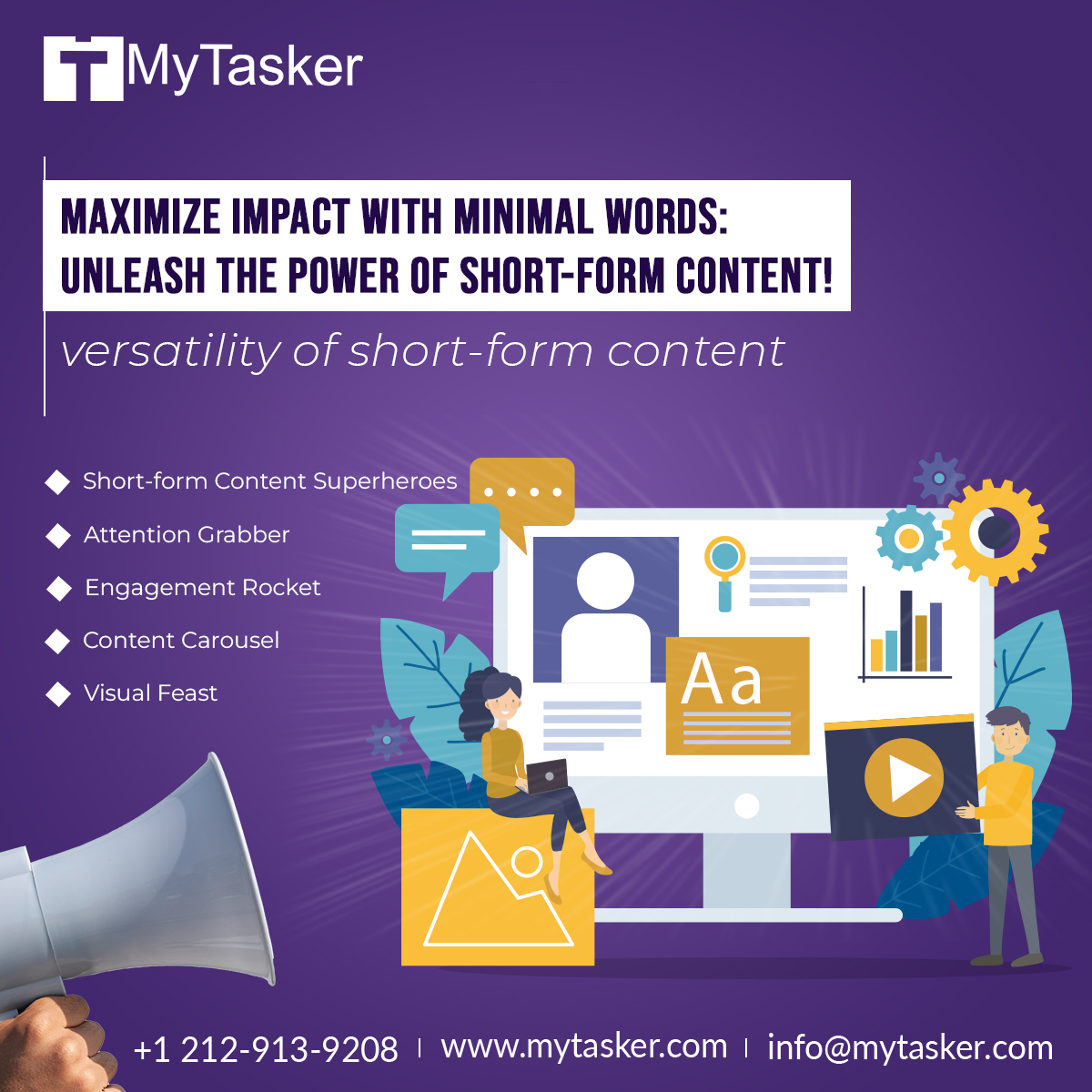 MyTasker's tweet image. Maximize impact with minimal words! Discover the magic of short-form content to boost engagement and drive results. Explore tips and tricks with MyTasker.🚀
#ShortFormContent #EngageYourAudience #MyTasker #ContentMarketing