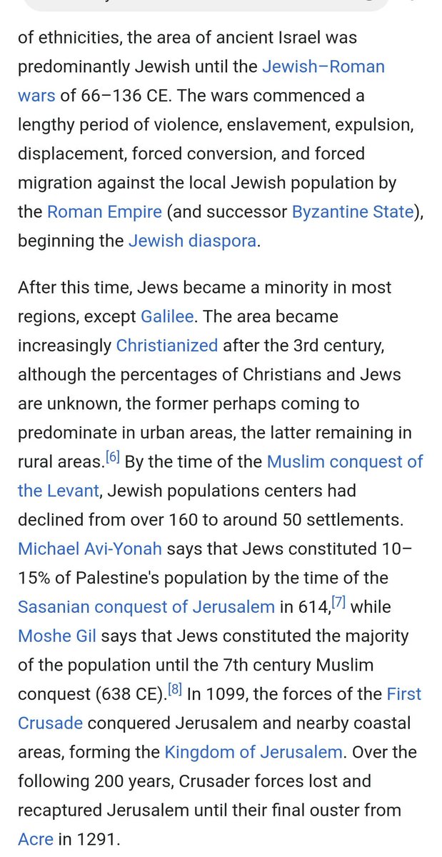 trendykillazz's tweet photo. @DrZarar01 @DrLoupis Hey idiot, I understand you don't know history
Here's actual history of your 'Arab settlers' who occupied Jew lands after Romans persecuted the Jews during the war https://t.co/U3a39m2xqV