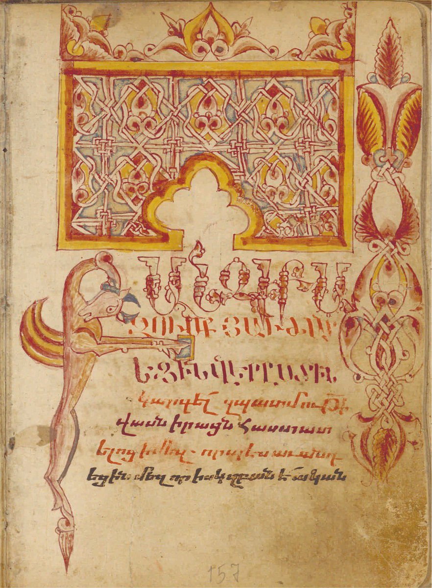 MashtotsM's tweet photo. 📜Charsanjak Gospel

The #manuscript was commissioned by was copied by  Simeon vardapet in 1471 in #Jerusalem. It was taken to Western Armenia and kept in St. Kevork church (St. George) in the village of Godarich in Charsanjak district.
👉🏻 https://t.co/GZr3CP1fVo https://t.co/PubNQ330Jd