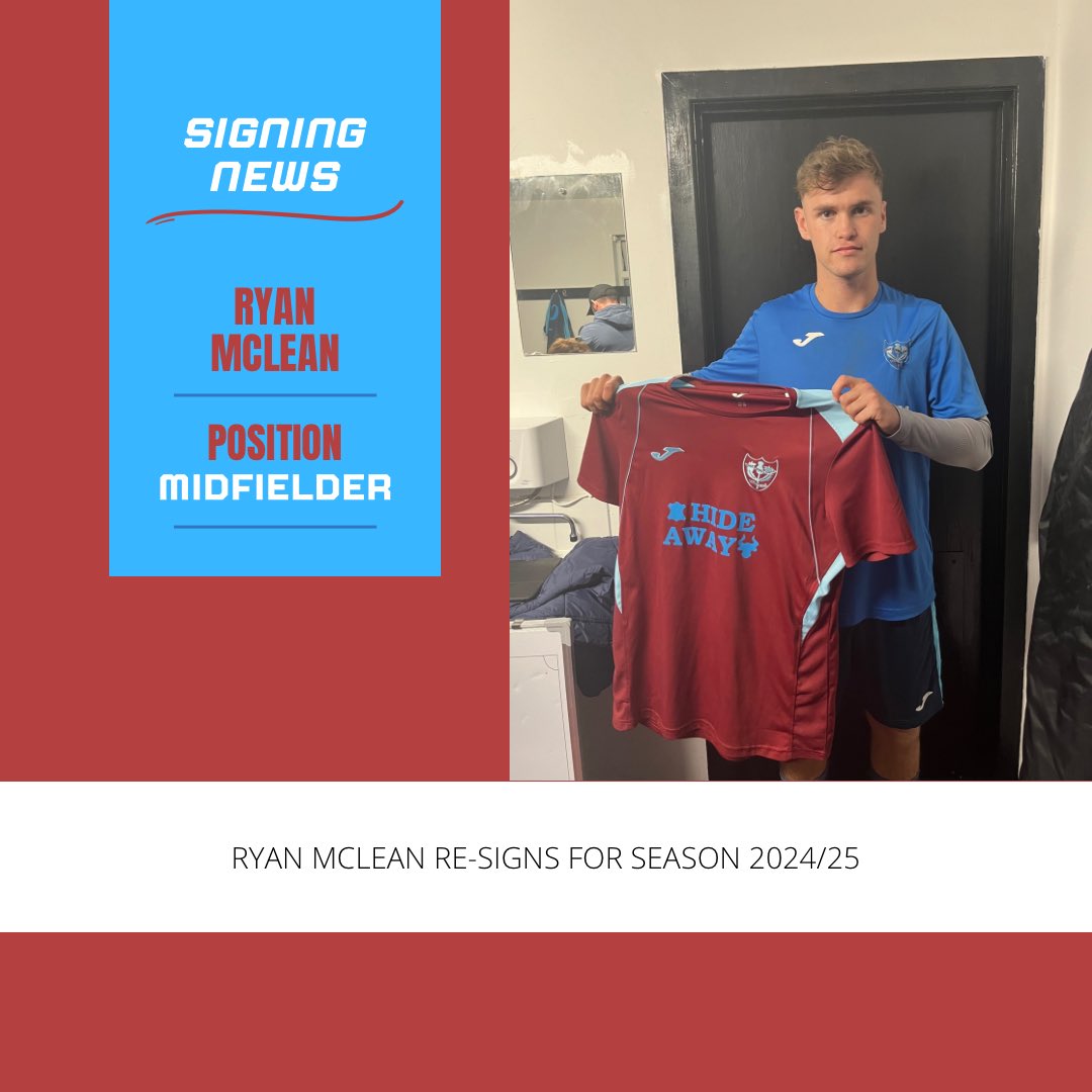 LugarFC1878's tweet photo. ✍️| 𝑹𝒀𝑨𝑵 𝑹𝑬𝑻𝑼𝑹𝑵𝑺
We are delighted to announce the return of former Cumnock and Girvan midfielder Ryan Mclean. Ryan signs on until the end of the 24/25 season after an impressive end to the season with the Jaggy Bunnetts! 

Glad to have you back Ryan! https://t.co/O1P627VKBA
