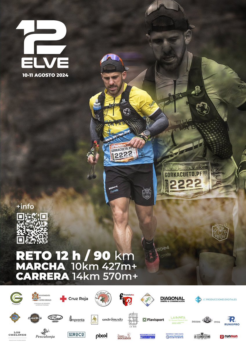 𝟭𝟮𝗘𝗟𝗩𝗘 

▪️C𝗮𝗿𝗿𝗲𝗿𝗮 -14,1km 570m+ 

▪️M𝗮𝗿𝗰𝗵𝗮 -10km 430m+ 

A través de nuestra web gorkacuetopf.es .

📍 𝗖𝗮𝘀𝘁𝗿𝗼 𝗨𝗿𝗱𝗶𝗮𝗹𝗲𝘀
📅 𝟭𝟭 𝗮𝗴𝗼𝘀𝘁𝗼 𝟮𝟬𝟮𝟰

¡TE ESPERAMOS!