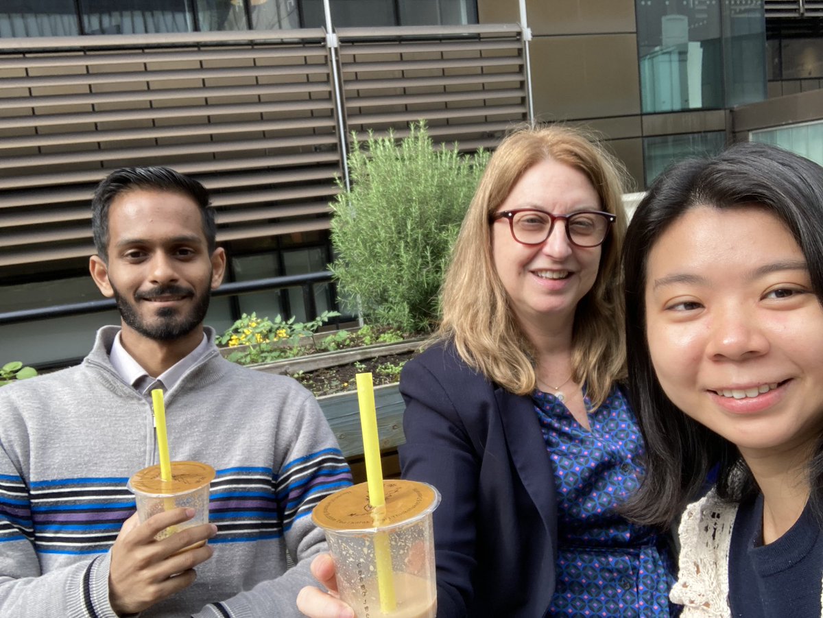 What a week…😅had to have a lmid Summer bubble tea party with my delightful Master students Anshul and Satomi this afternoon in Cavendish to celebrate all achievements and successes of the last few days 💫 thank you for the wonderful company!