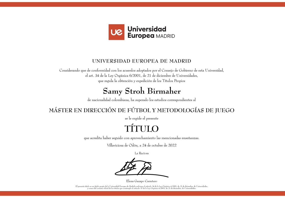 SamyStroh's tweet photo. @JaimeDinas Ahora soy hacker 🤣 te dejo también la Maestría de la Universidad Europea de Madrid… para que averigües también sobre ese título, quizás hubo otro hackeo 😂 https://t.co/4nu2gLYUAp